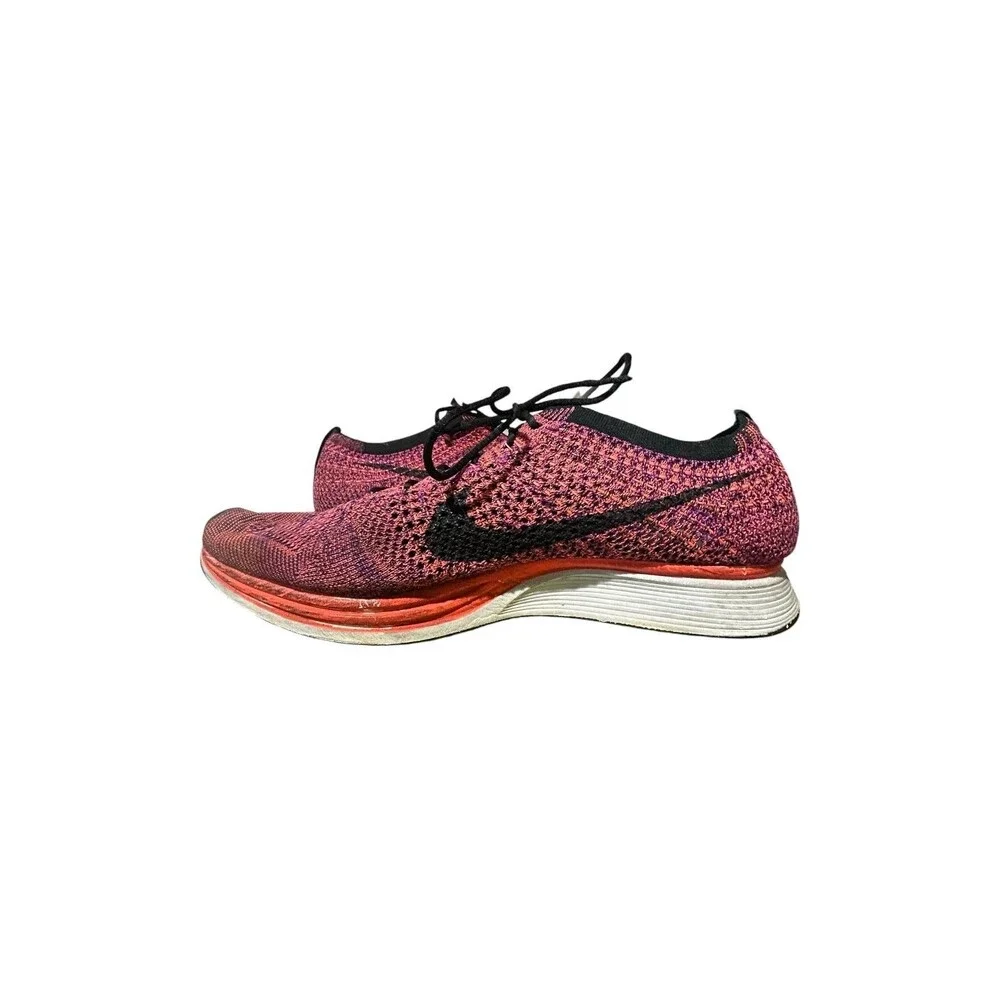 Nike Flyknit Racer Shoes Mens 13 Acai Berry Running Athletic Workout Sneakers